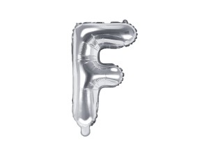 Balon foliowy litera F srebrny 35cm 1szt