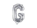 Balon foliowy litera G srebrny 35cm 1szt