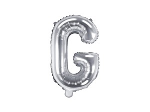 Balon foliowy litera G srebrny 35cm 1szt
