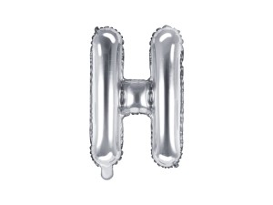 Balon foliowy litera H srebrny 35cm 1szt