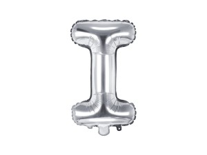 Balon foliowy litera I srebrny 35cm 1szt