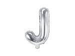 Balon foliowy litera J srebrny 35cm 1szt