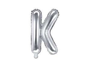 Balon foliowy litera K srebrny 35cm 1szt