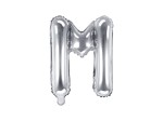 Balon foliowy litera M srebrny 35cm 1szt