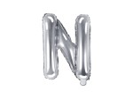 Balon foliowy litera N srebrny 35cm 1szt