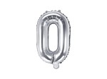 Balon foliowy litera O srebrny 35cm 1szt