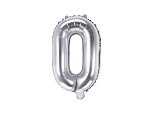 Balon foliowy litera O srebrny 35cm 1szt