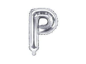 Balon foliowy litera P srebrny 35cm 1szt