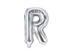 Balon foliowy litera R srebrny 35cm 1szt