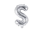 Balon foliowy litera S srebrny 35cm 1szt