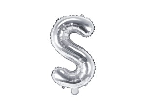 Balon foliowy litera S srebrny 35cm 1szt