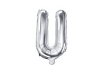 Balon foliowy litera U srebrny 35cm 1szt
