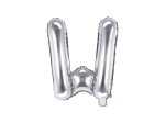 Balon foliowy litera W srebrny 35cm 1szt