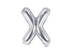 Balon foliowy litera X srebrny 35cm 1szt