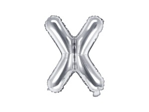 Balon foliowy litera X srebrny 35cm 1szt