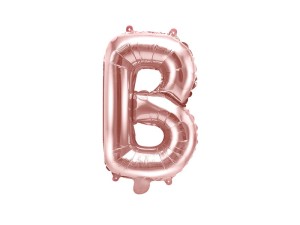 Balon foliowy litera B różowe złoto 35cm 1szt