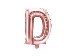Balon foliowy litera D różowe złoto 35cm 1szt