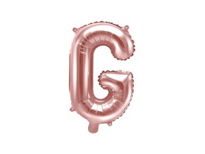 Balon foliowy litera G różowe złoto 35cm 1szt