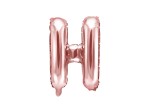 Balon foliowy litera H różowe złoto 35cm 1szt