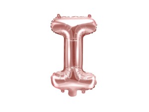Balon foliowy litera I różowe złoto 35cm 1szt