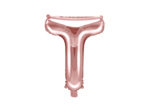 Balon foliowy litera T różowe złoto 35cm 1szt