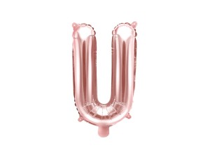 Balon foliowy litera U różowe złoto 35cm 1szt