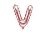 Balon foliowy litera V różowe złoto 35cm 1szt