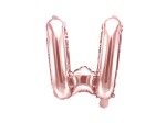 Balon foliowy litera W różowe złoto 35cm 1szt