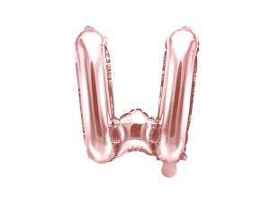 Balon foliowy litera W różowe złoto 35cm 1szt