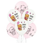 Balony Cute baby girl 6szt miś
