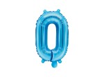 Balon foliowy Cyfra 0, 35cm, niebieski