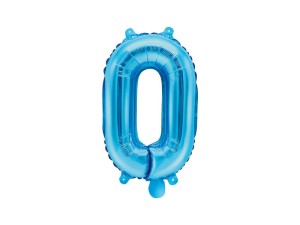 Balon foliowy Cyfra 0, 35cm, niebieski