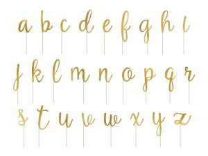 Toppery Alfabet, złoty, 9,5-12cm