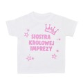 koszulka siostra królowej imprezy róż brokat