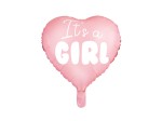 Balon foliowy Serce - It's a girl 45cm j. różowy
