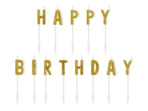 Świeczki urodzinowe Happy Birthday, mix, 2.5cm