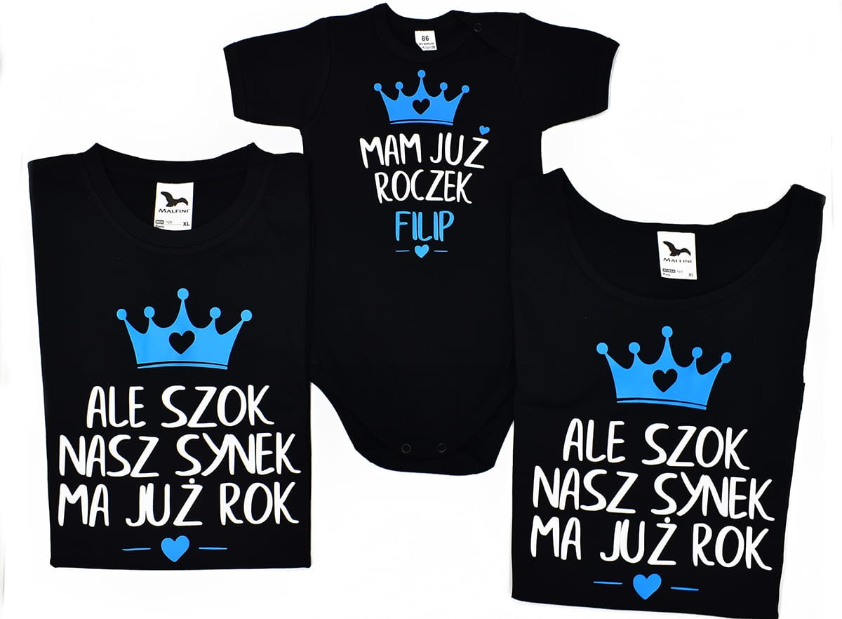 zestaw  mama tata dziecko na roczek ale szok mam już rok.jpg