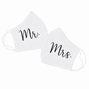 Maseczki na wesele ślub przyjęcie DLA PARY MŁODEJ - MR MRS