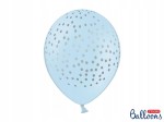 Balony 30cm, Kropki, Pastel Baby Blue, 6szt