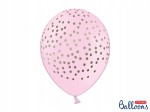 Balony 30cm, Kropki, Pastel Baby Pink, 6szt