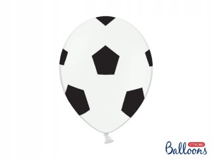 Balony 30 cm, Piłka, Pure White, 6szt