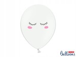 Balony 30cm Buźka, Pastel Pure White, 6szt