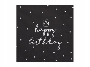 Serwetki Happy Birthday, 33x33 cm