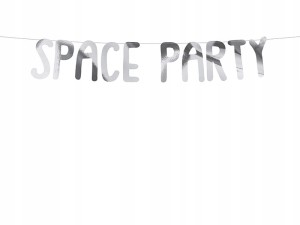 Baner Kosmos - Space Party, srebrny, 13x96cm