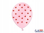 Balony 30 cm, Serca, Pastel Baby Pink, 6szt