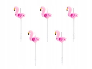 Świeczki urodzinowe Flamingi, 3cm, 5szt
