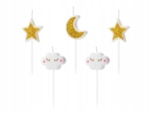 Świeczki urodzinowe Little Star, mix, 2-3cm, 5szt