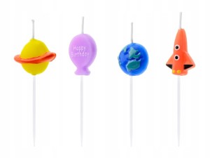 Świeczki urodzinowe Kosmos, mix, 2-3cm, 4szt