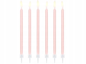 Świeczki urodzinowe jasnoróżowe 14cm, 12szt