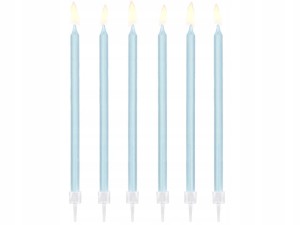 Świeczki urodzinowe jasno niebieskie 14cm, 12szt